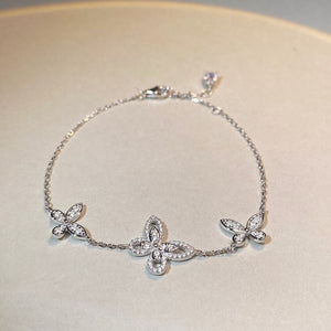 925 Sterling Silver Chain Butterfly Bracelet in silver with butterfly charm