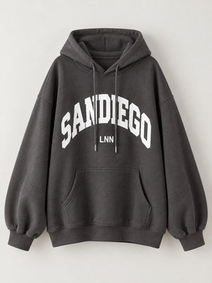 White oversized pullover hoodie with hooded