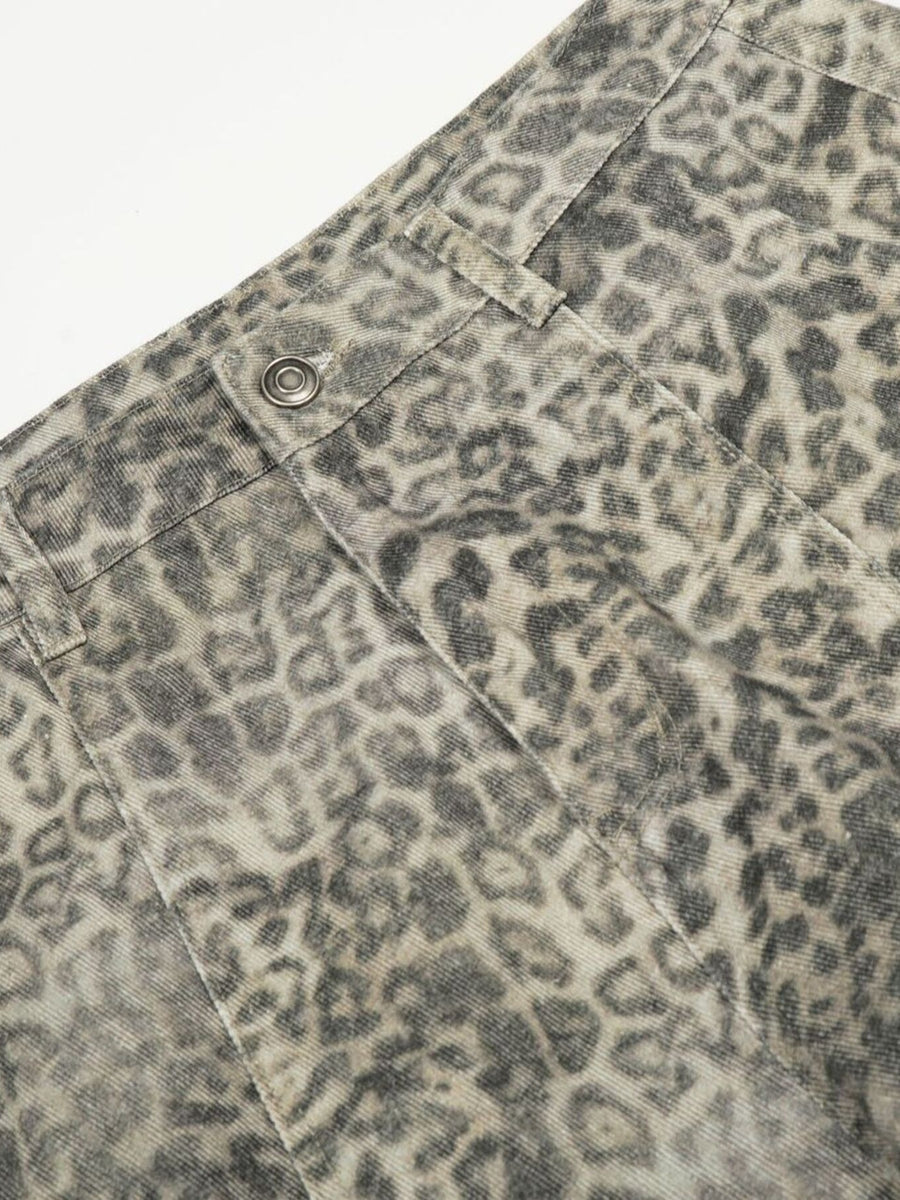 wide-leg pants featuring leopard in Leopard with 95%polyester,5%spandex Care instructions: Machine wash cold texture