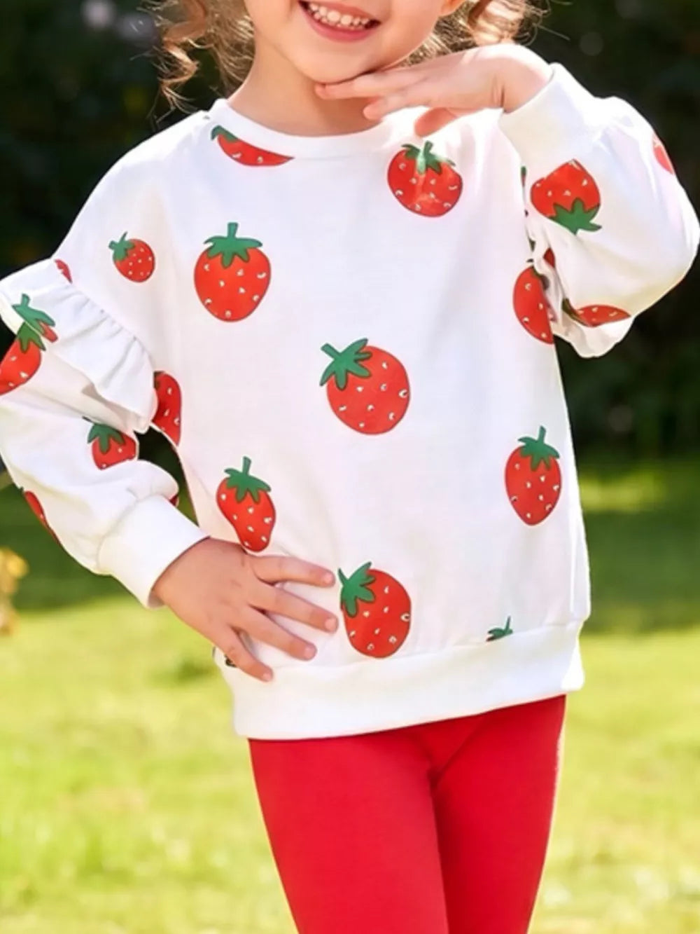 90% cotton, 10% polyester Care instructions: Machine wash cold sweatshirt and leggings set in White with relaxed silhouette