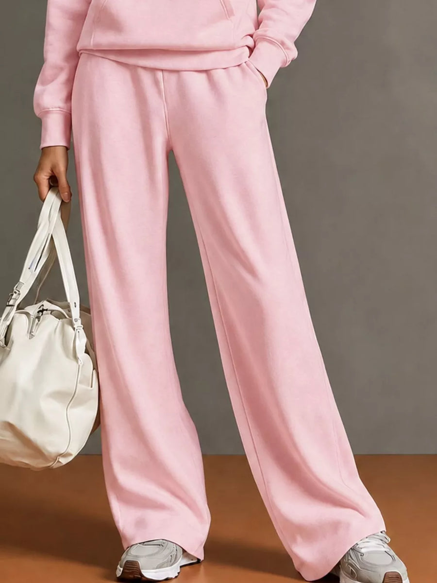 100% polyester Care instructions: Machine wash cold lounge set in White with relaxed silhouette