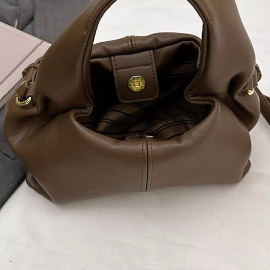 Adjustable Strap Crossbody Bag in Wine Red