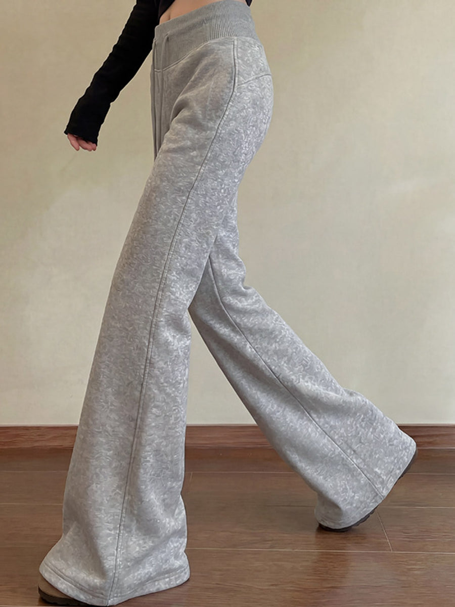 Polyester 70%&amp flare pants in Black-Fleece-lined Tall with flared silhouette