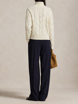 Sheep wool 95 cardigan in ivory with relaxed silhouette