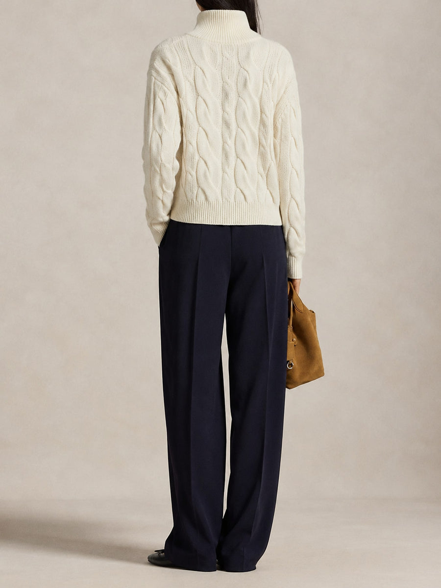 Sheep wool 95 cardigan in ivory with relaxed silhouette