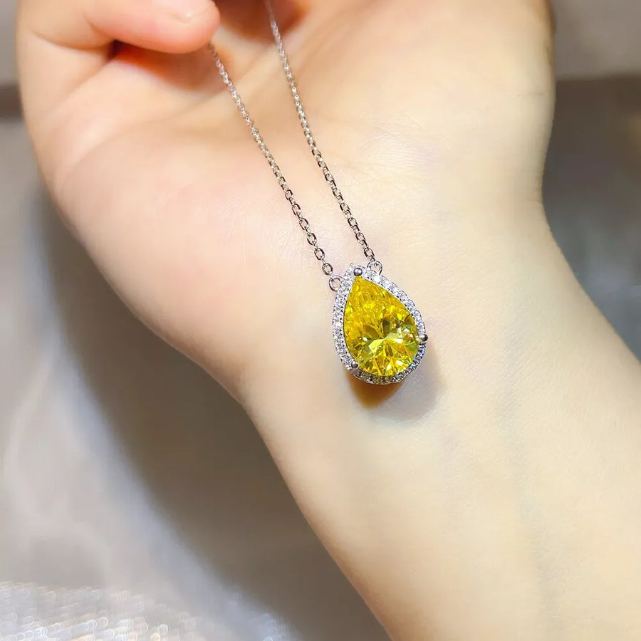 1 Carat Sterling Silver Moissanite Pendant Necklace in this colorway