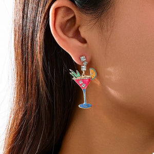 earrings in hot pink featuring dangle and straight fit