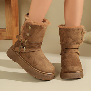boots in Camel Color with round toe and ankle-length