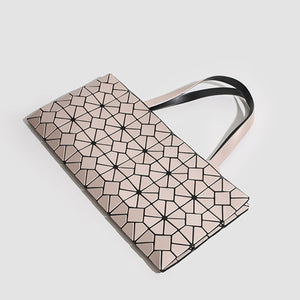 Milk Tea handbag featuring geometric paneling and geometric