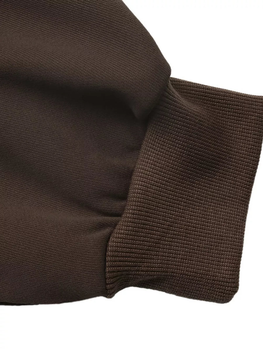 Coffee Brown relaxed sweatshirt with collared