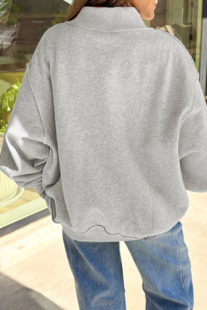 off-white mock neck sweater with stretch and long sleeve