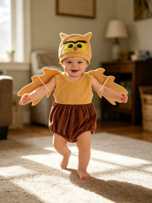 costume set in mustard yellow featuring elastic waist and relaxed fit