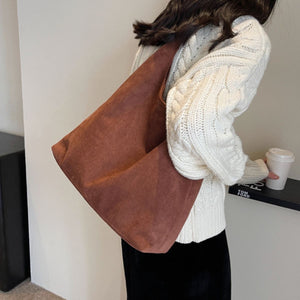 Suede Imported Size &amp shoulder bag in cognac brown with hobo silhouette