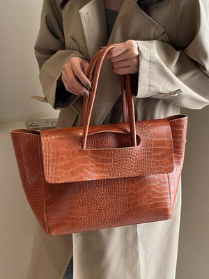 Crocodile-embossed Shoulder Bag option 8