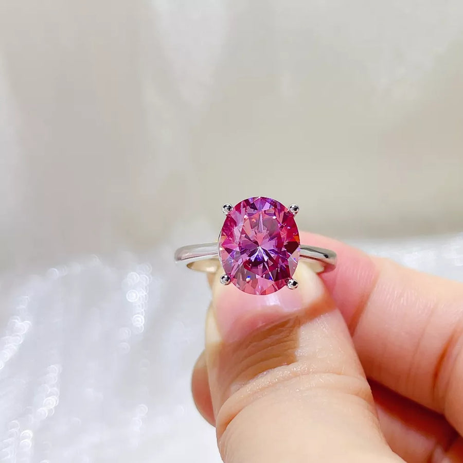 925 Sterling Silver Solitaire Moissanite Statement Ring option 4