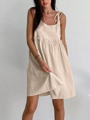Khaki Color mini dress with mini and pullover