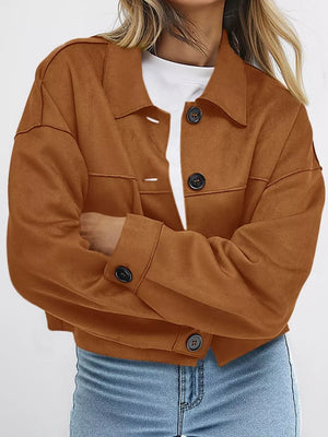 100% polyester Care instructions: Machine wash cold jacket in Coffee Brown with relaxed silhouette