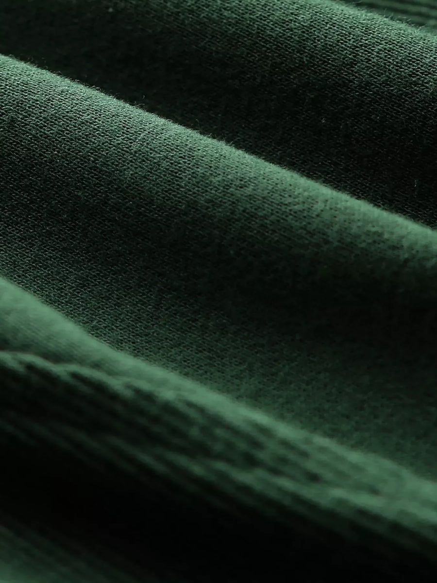 Half Zip Stand Collar Sweatshirt in Dark Green