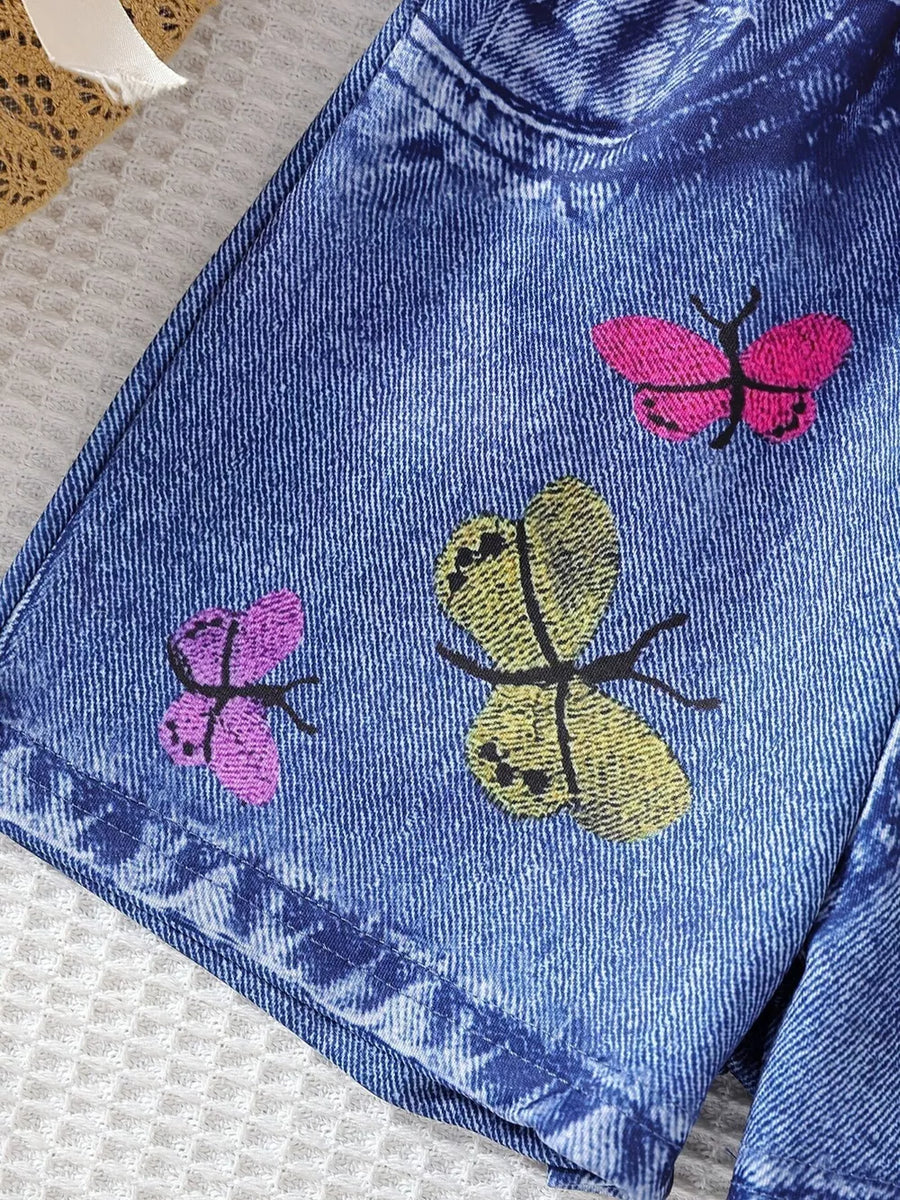 Children's Butterfly Graphic Tee And Shorts Set option 5