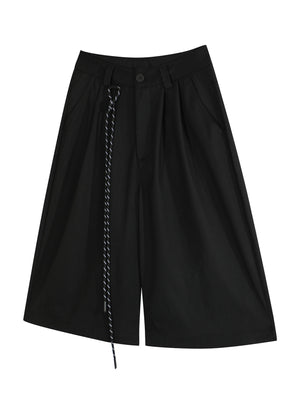 95%polyester,5%spandex Care instructions: Machine wash cold shorts in Khaki with wide-leg silhouette