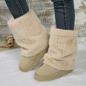 Suede,Fluff,Rubber Imported Size &amp boots in black with straight silhouette
