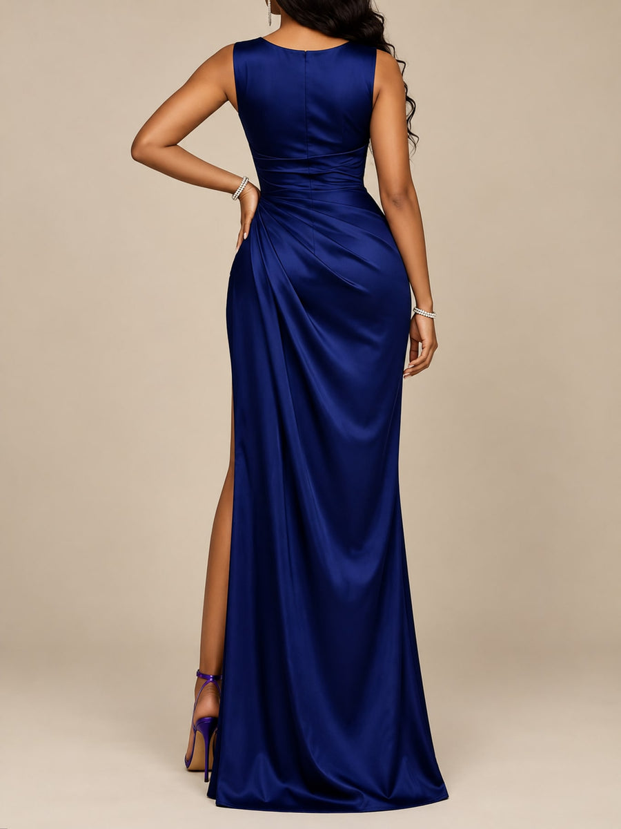 Rose Gold formal gown with maxi and pullover