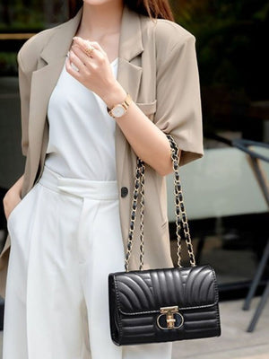 crossbody bag in Black with quilted and quilted