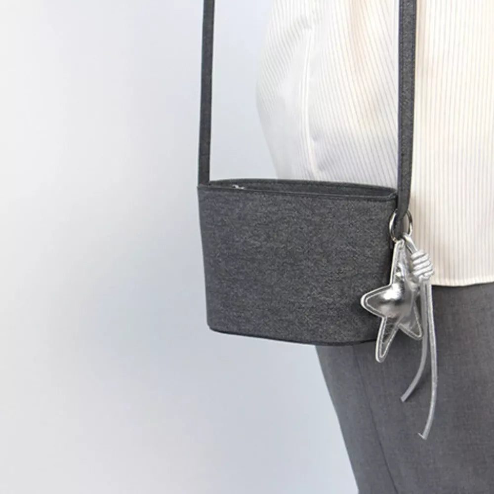 Canvas Imported Size &amp handbag in Black with boxy silhouette