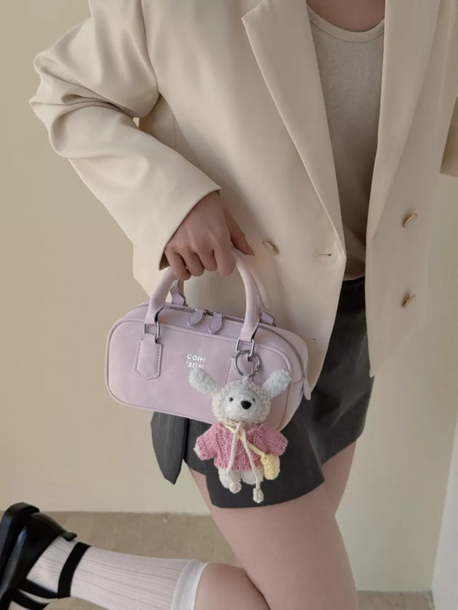 Top Handle Barrel Handbag in Purple
