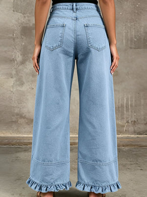 jeans in Light with buttoned and full-length