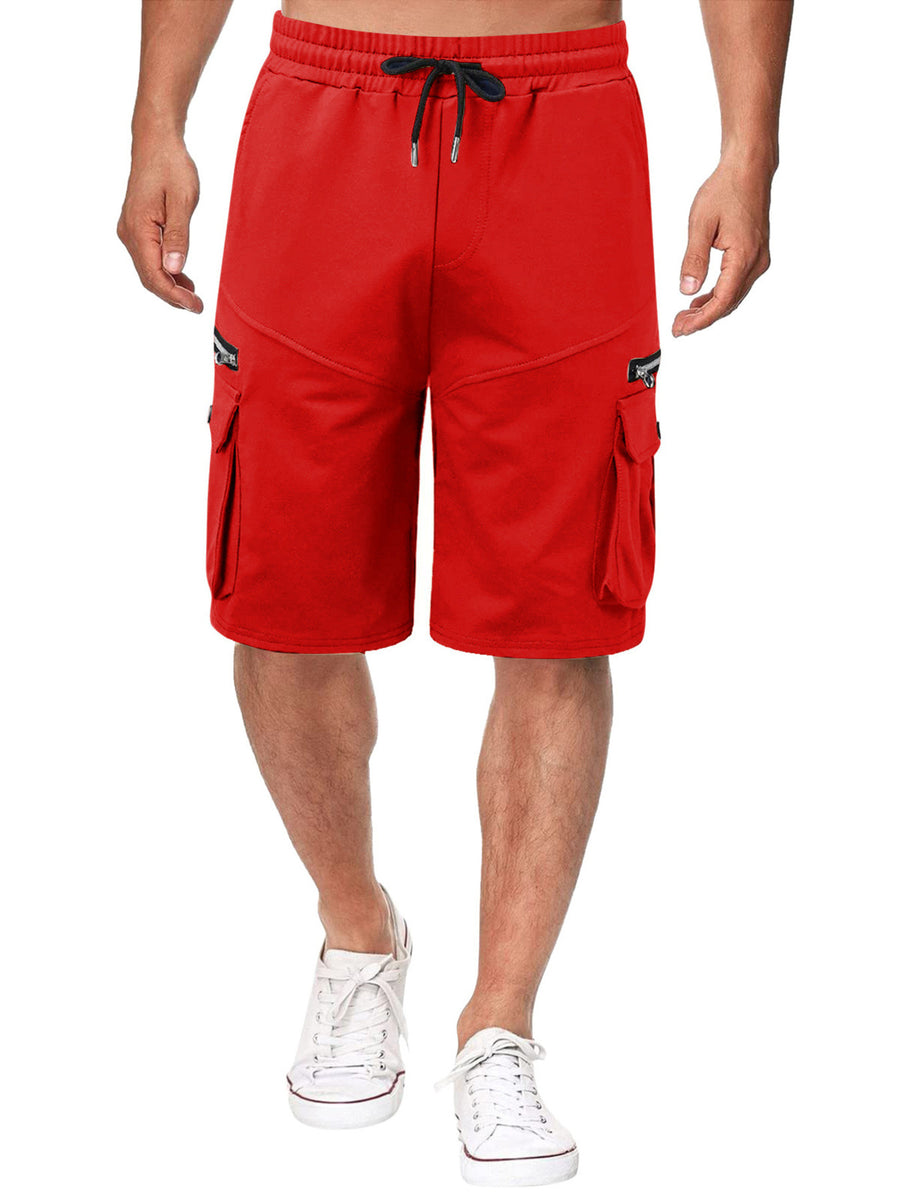 cargo shorts in dusty blue with drawstring waist and bermuda