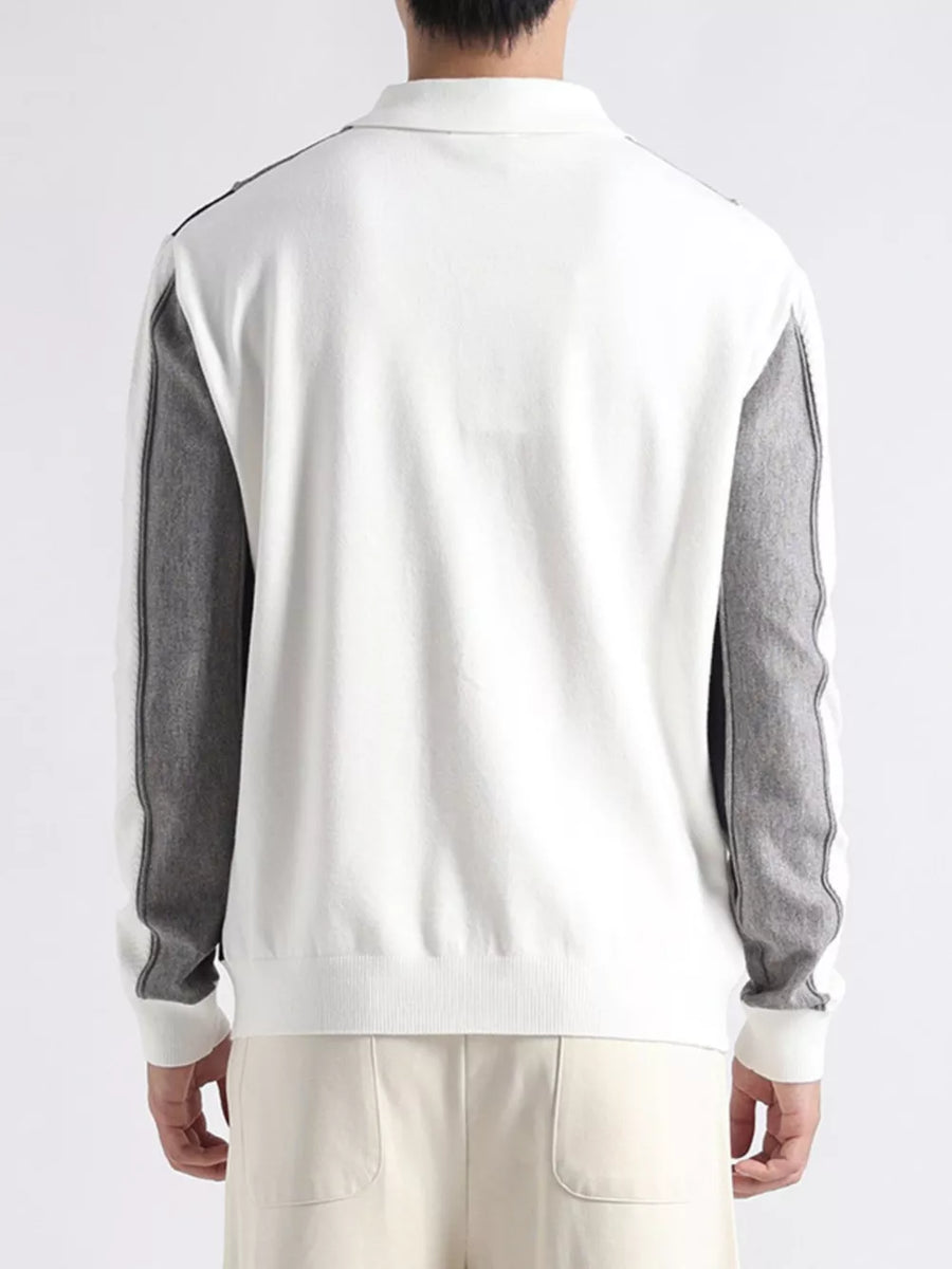 Dark Green pullover sweater with hip-length and half-button