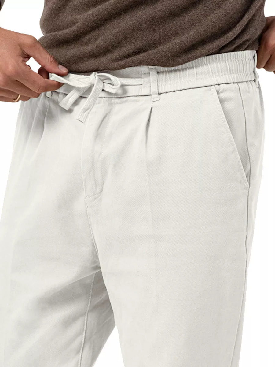 Men's Casual Drawstring Pants Plus Size in Apricot