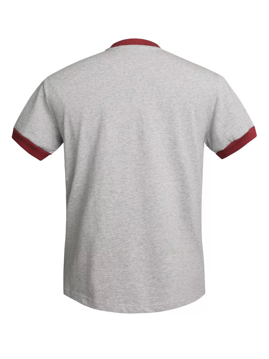 Men's Us Flag Graphic Round Neck T-shirt in Grey