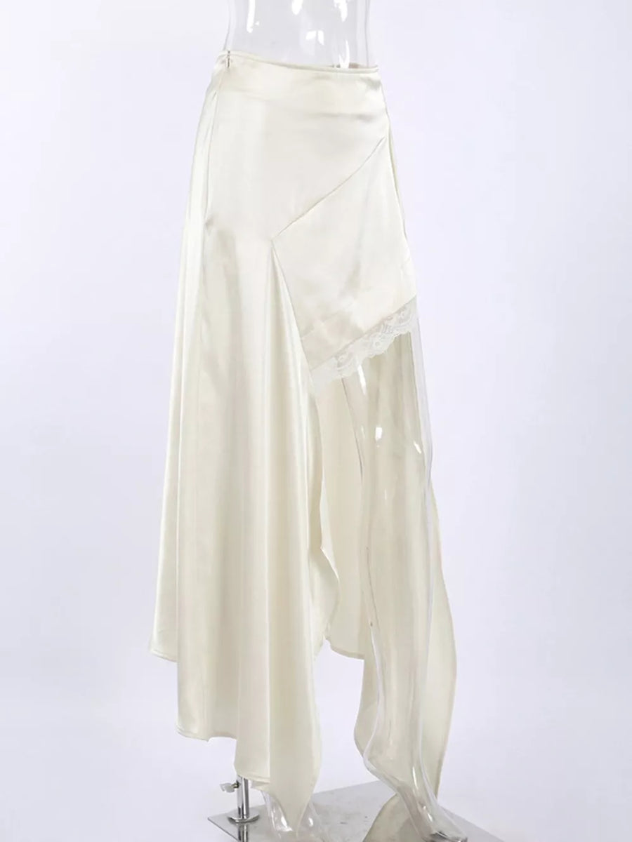 ivory midi skirt