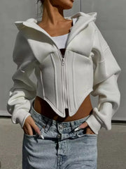 zip hoodie in Light Gray