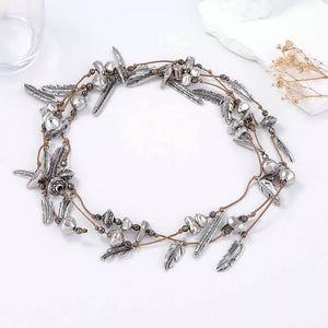 Platinum-Plated, Zinc alloy Care instructions: Avoid wearing during exercise, as necklace in brown with straight silhouette