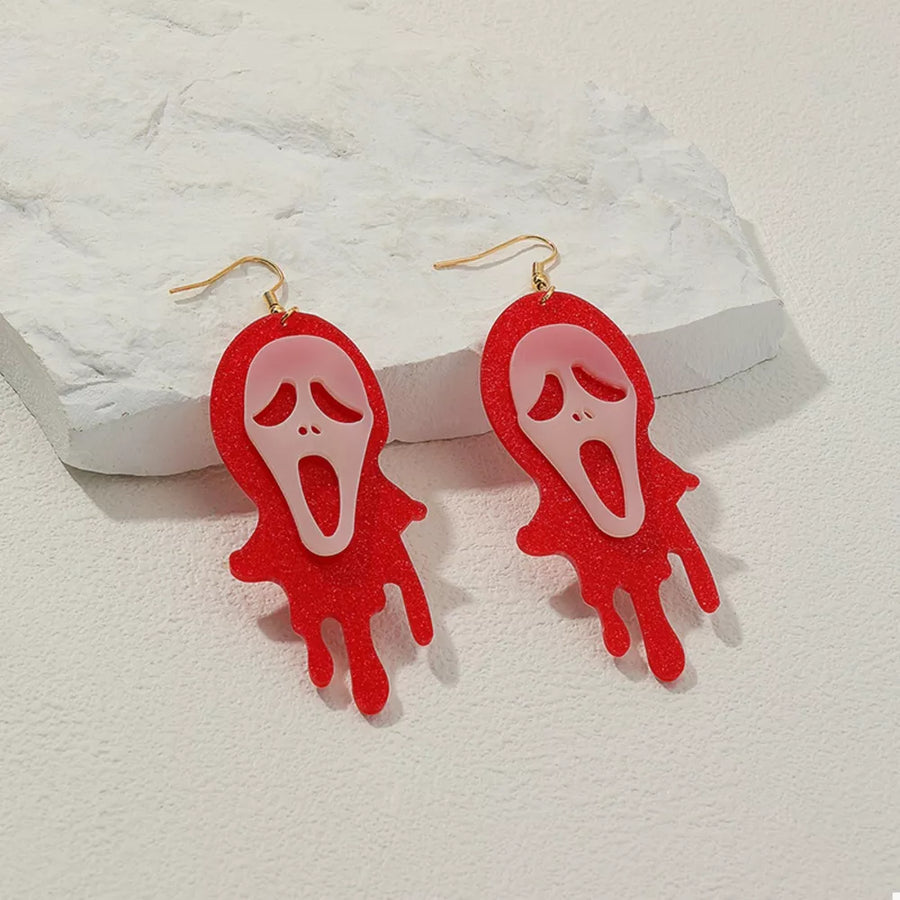 pale pink earrings featuring dangle and graphic