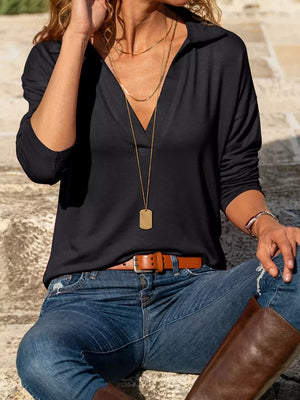 Black polo shirt with hip-length and pullover