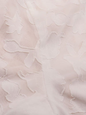 Taupe Floral Embroidered Sheer Button-Down Blouse