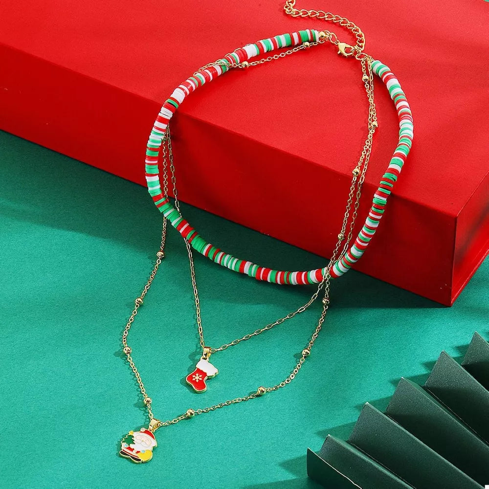 necklace in red featuring layered design and regular fit