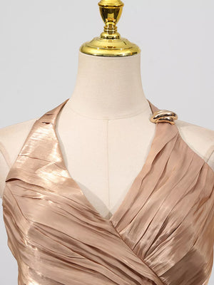 Halter Neck Ruched Maxi Dress option 6