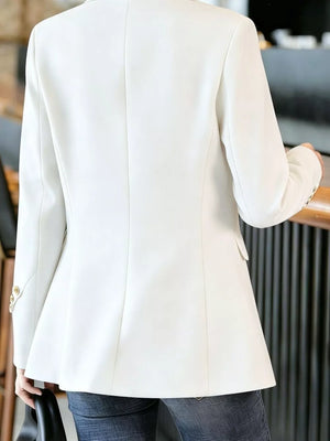 classic blazer in White with notch lapel