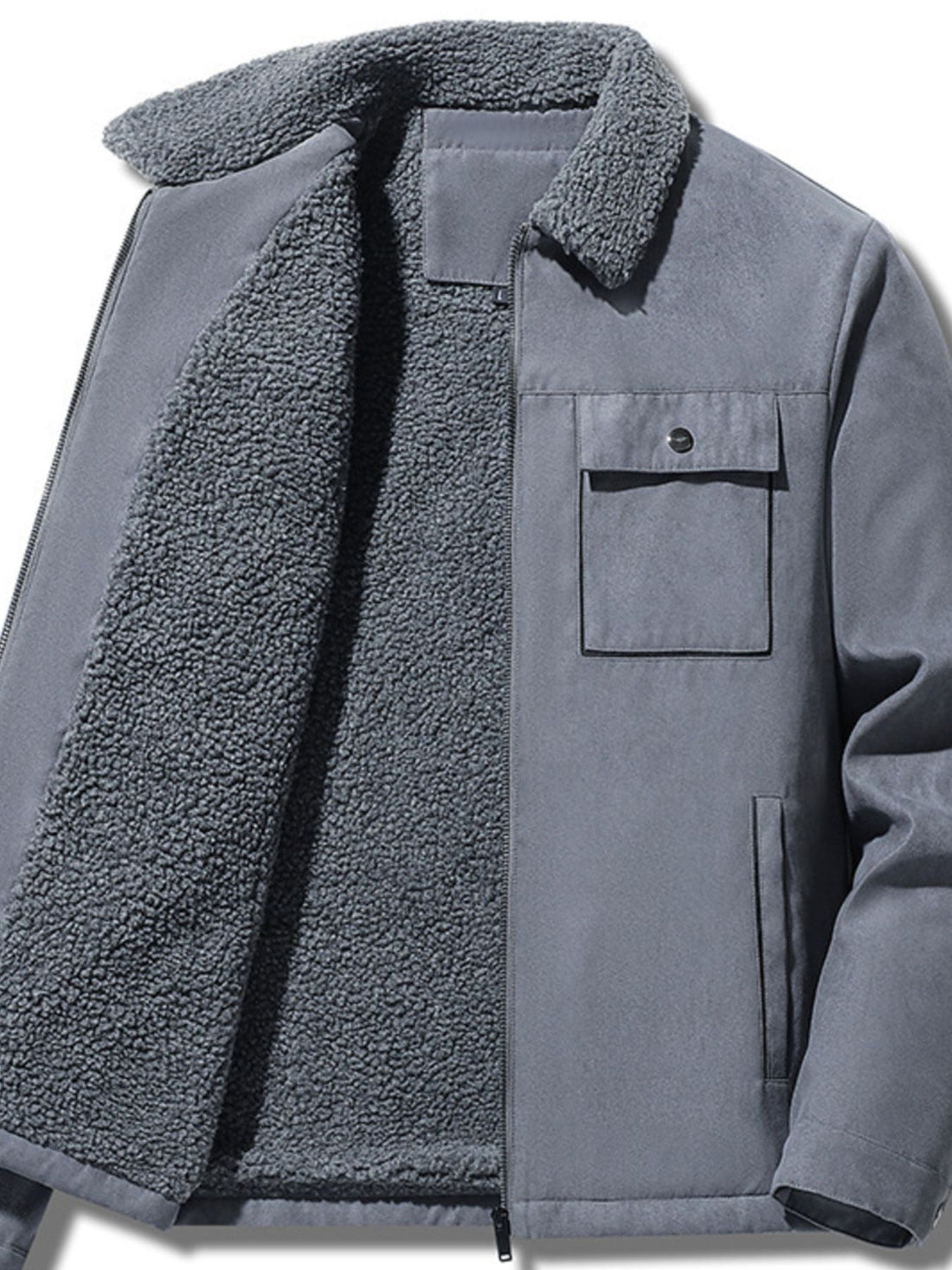 Black regular utility jacket with collared
