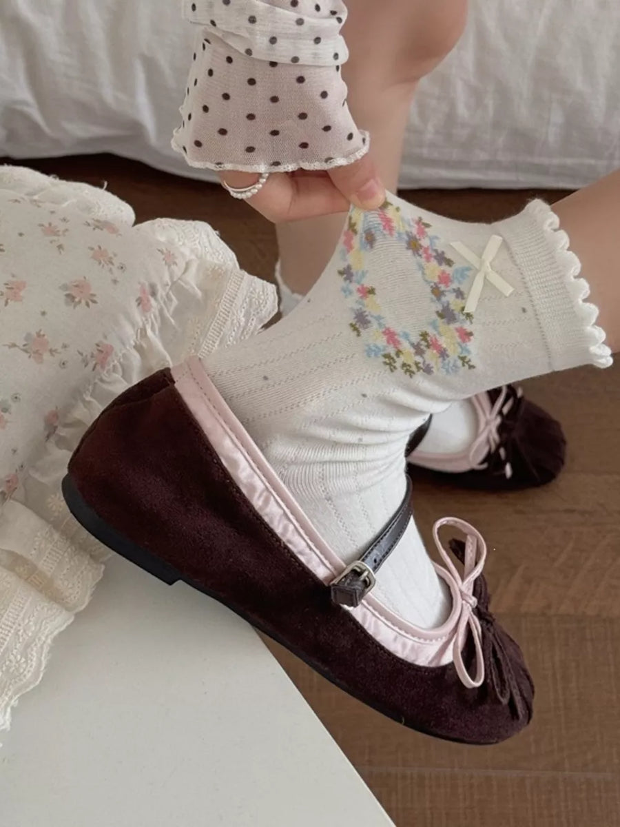 socks featuring polka dot in dark gray with cotton Imported Size &amp texture