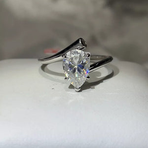 0.3 Carat Solitaire Moissanite Wrap Sterling Silver Ring