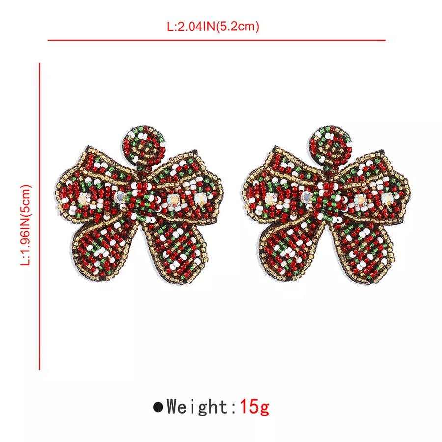 earrings featuring geometric in green with Acrylic, Rice beads, Crystal beads, PU base Care instructions: 1 texture