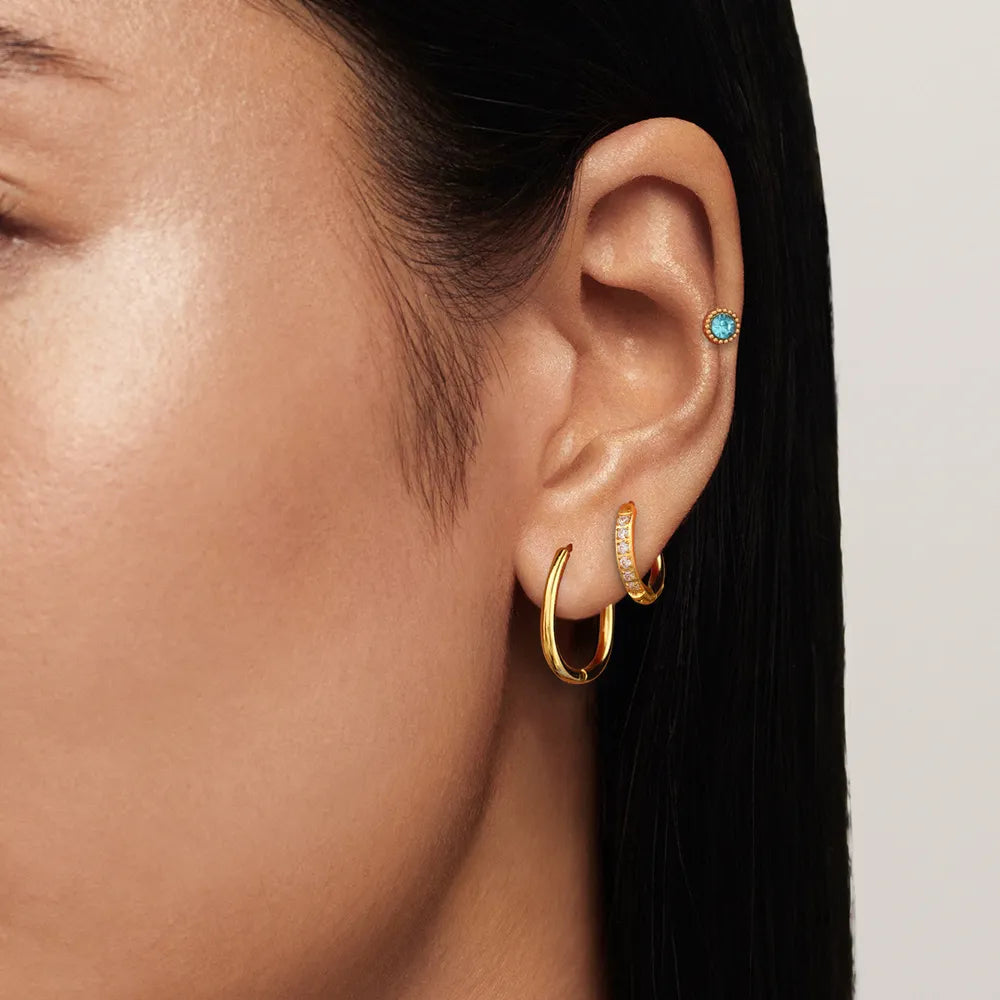 earrings in gold featuring 3-piece set and hoop fit
