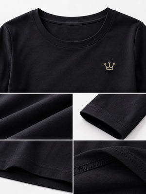Dark Blue regular t-shirt with crew neck