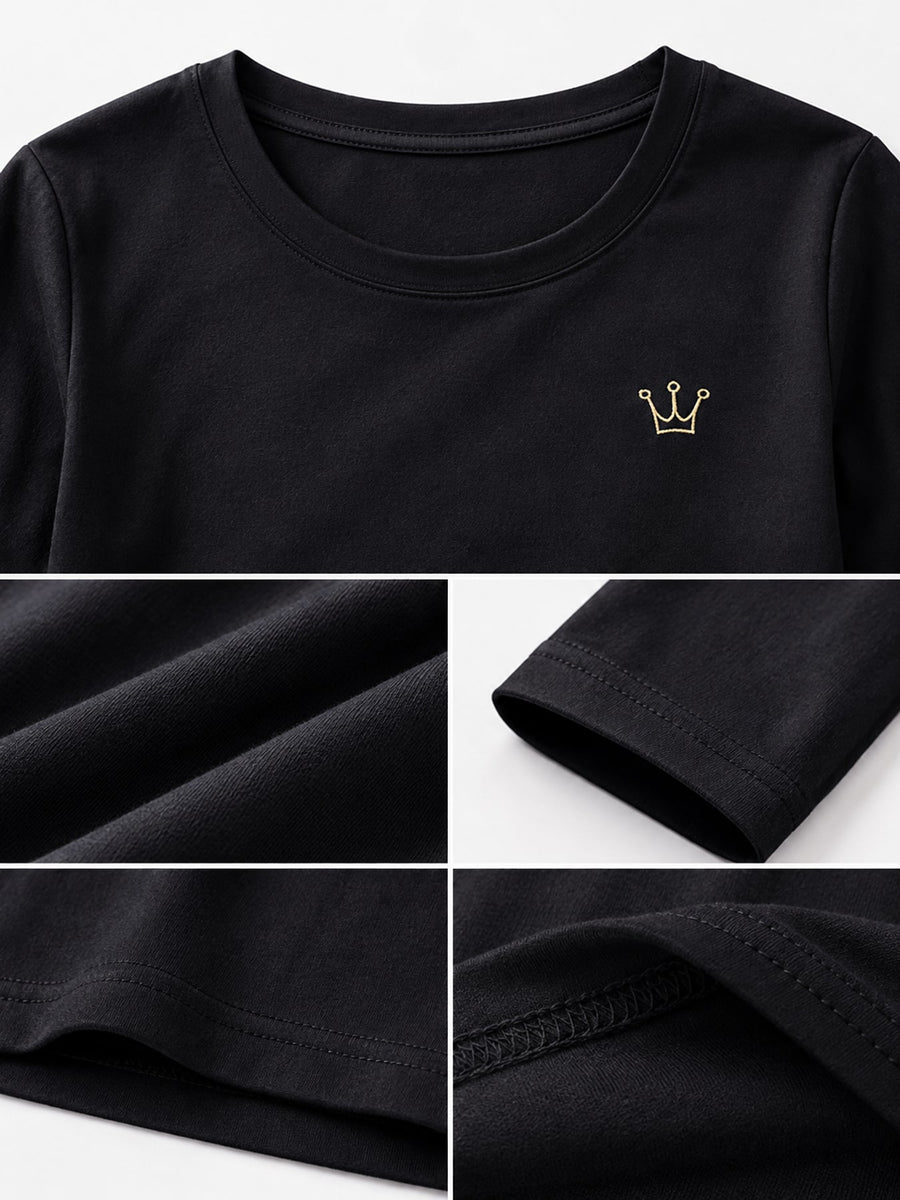 Dark Blue regular t-shirt with crew neck
